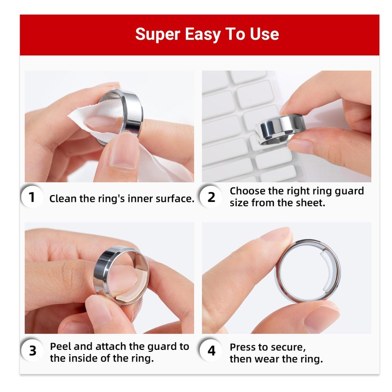 Omilly Ring Sizers for Loose Rings,144 Pack 16 Sizes 6