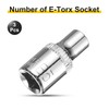 HARFINGTON 3pcs E-Torx Socket 1/4" Drive E5 Star Female Socket