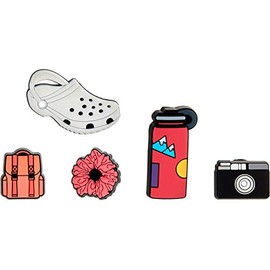 Crocs Unisex's Jibbitz Shoe Superfan Multi Pack, Cute Charms, Vacay Girls, 5 Pack