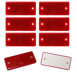 6 x Red Reflectors Rear Reflector Reflective Cat Eyes Rectangular Rear Light Trailer Truck Car Caravan 90 mm x 40 mm E20 E-Approved