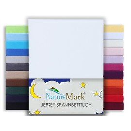 Nature mark jersey fitted sheets, 100% cotton in many sizes and colours, brand quality, standard Oeko-Tex 100., 180x200 - 200x200 cm