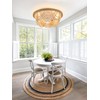 20" Boho Ceiling Fan with Light, Wood Beads Flush Mount