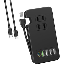 TOPWE Power Strip, USB-C Type-C with USB, PD, 52W, USB Outlet, Extension Cord, USB-C Port, USB-A Port, AC Outlet, Includes AC Outlet, PSE Technical Standards, AC 1400W Output, Rapid Charger,