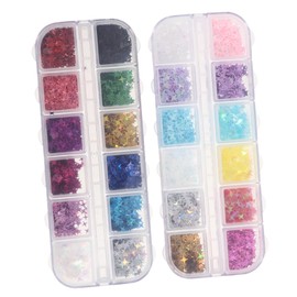 Baluue 2sets Shiny Nail Glitter Sequins for Manicure for Includes Face Glitter for Unique Designs and Festive Decor