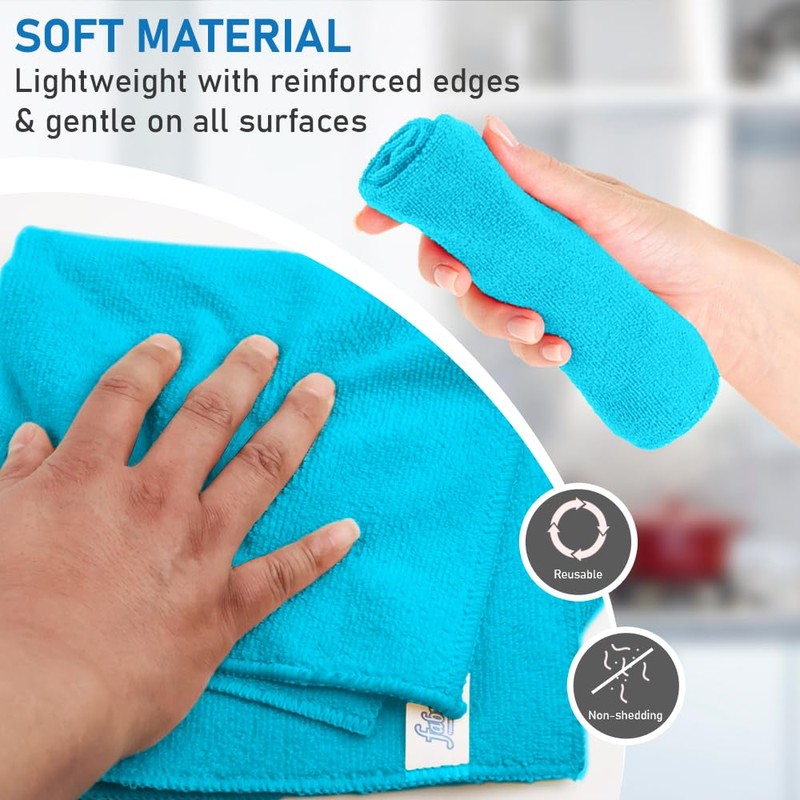 FABRIO Microfibre Cleaning Cloth - Blue - 30cm x 30cm