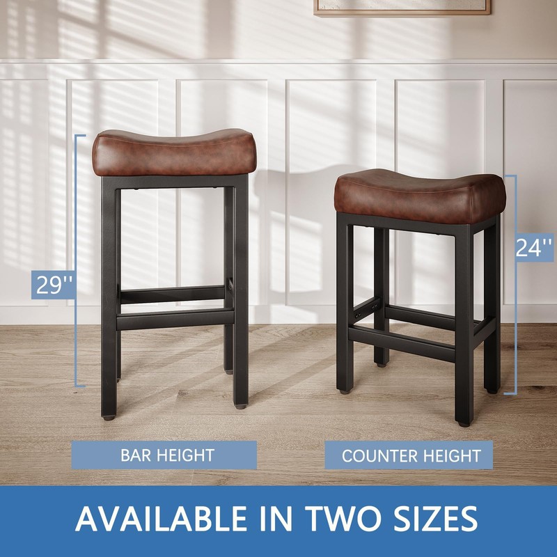 29 Inch Bar Height Bar Stools Set of 2, 29"