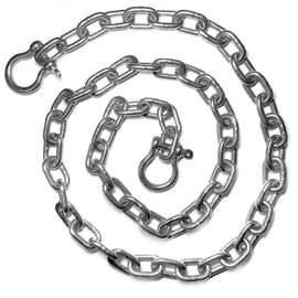 US Stainless 5/16" (8mm) AISI 316 Anchor Chain with 3/8" (10mm) Shackles (5/16" (8mm) x 15')
