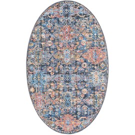 Unique Loom Timeless Collection Area Rug - Rome (5' 1" x 8' Oval, Multi/ Black)