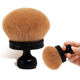 DHHYWWD Large Tanning Brush, Wide Kabuki Tan Brush for Face, Leg, and Body, Ideal for Applying Bronzer, Lotion, Tinted Cream, and Glow Products (Black)