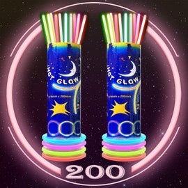 Glow Sticks 200 pcs – Varitas luminosas 6 colores para fiestas y eventos