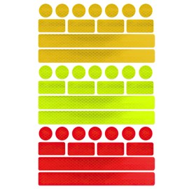 CHDZSW 39 Stück Reflektierende Aufkleber, Reflektor Reflektoren Reflektorband, Reflektoren Zum Kleben, Sicherheit Warnband Sicherheit Reflektorband für Fahrräder Schulranzen Roller Helme