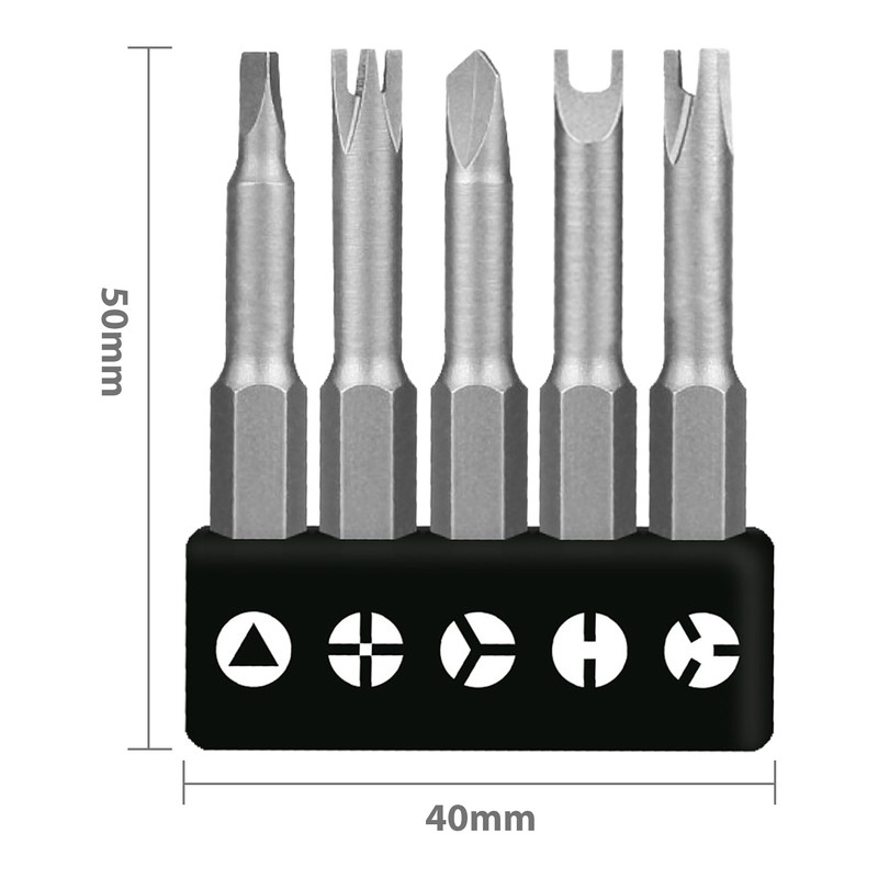 Buaak 5 Piece Specially Shaped Screwdriver Set, Special Bit Set,