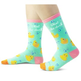 HAPPYPOP 2024 Funny Socks For Women Rubber Duck Socks Funny Womens Socks, Rubber Duck Gifts Duck Lovers Gifts