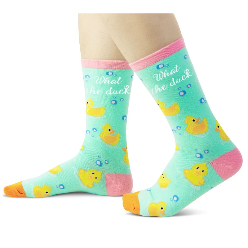 HAPPYPOP 2024 Funny Socks For Women Rubber Duck Socks Funny