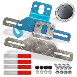 FBJTDQ Trailer License Plate Bracket Frames - 2 Packs Aluminum Heavy-Duty Bracket Holder for Trucks, Trailers, RVs, Boats, Universal License Plates with Mounting Screws, Caps