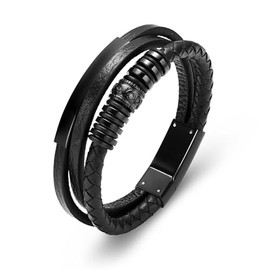 Urn Leather Bracelet Cremation Jewelry for Ashes for Women Men Memorial Cuff Bangle Braided Bracelet