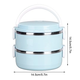 Fiambrera térmica, fiambrera apilable de acero inoxidable 304 con aislamiento de alimentos calientes, contenedores de almacenamiento sellados redondos para alimentos, caja Bento para mantener(#5)