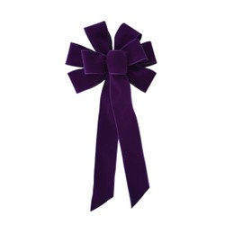 Purple Velvet 10" Wired Purple Velvet Outdoor Wreath Bows
