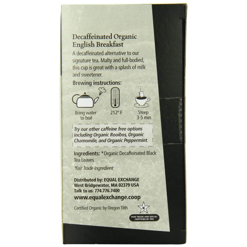 Equal Exchange Organic Decaf English Breakfast Tea, 20-Count (Pack of