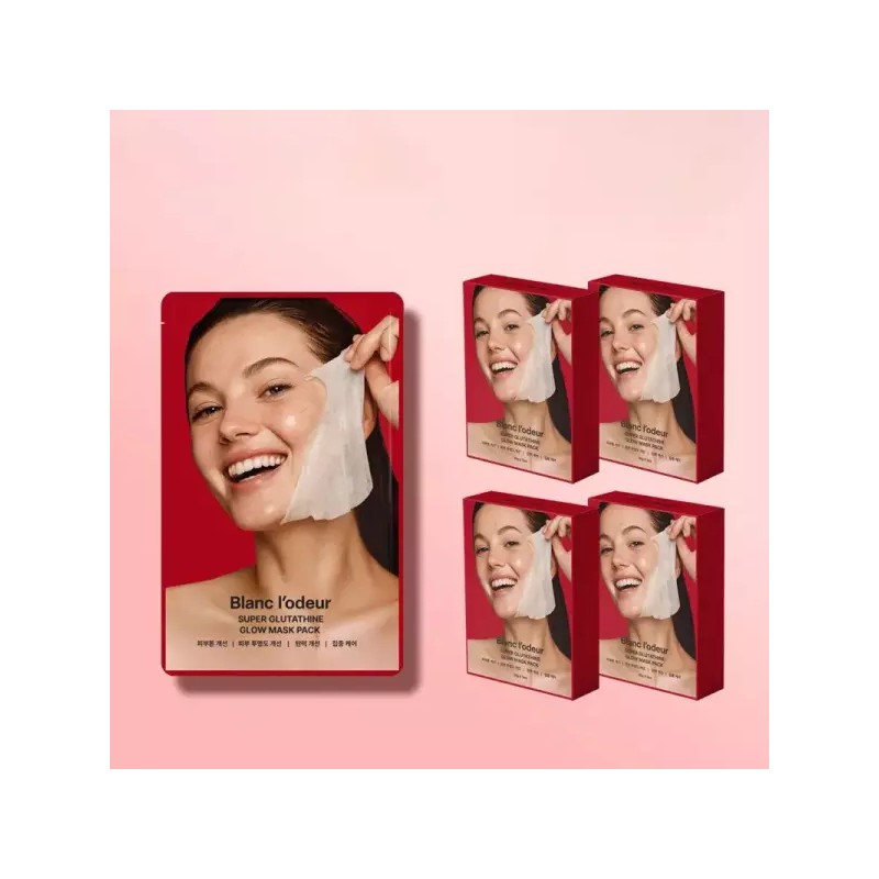 Blanchloe 블랑로더 슈퍼글루타치온 글로우마스크팩 4박스(40매) Blanc Doux Super Glutathione Glow