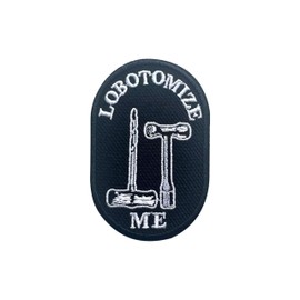 LEMILLE Lobotomize Me Patch, Size 3" Sew On Patches, Humor Aesthetic Embroidery Fabric Patches for Clothes Jeans Backpacks Hats, Book Lover Embroidery Iron On Patches for Clothes, Fantasy Reader Gifts