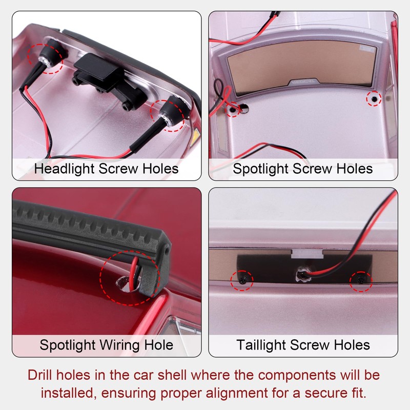 DashRC LED Lights Kit for RC Crawler Redcat Ascent-18, LED