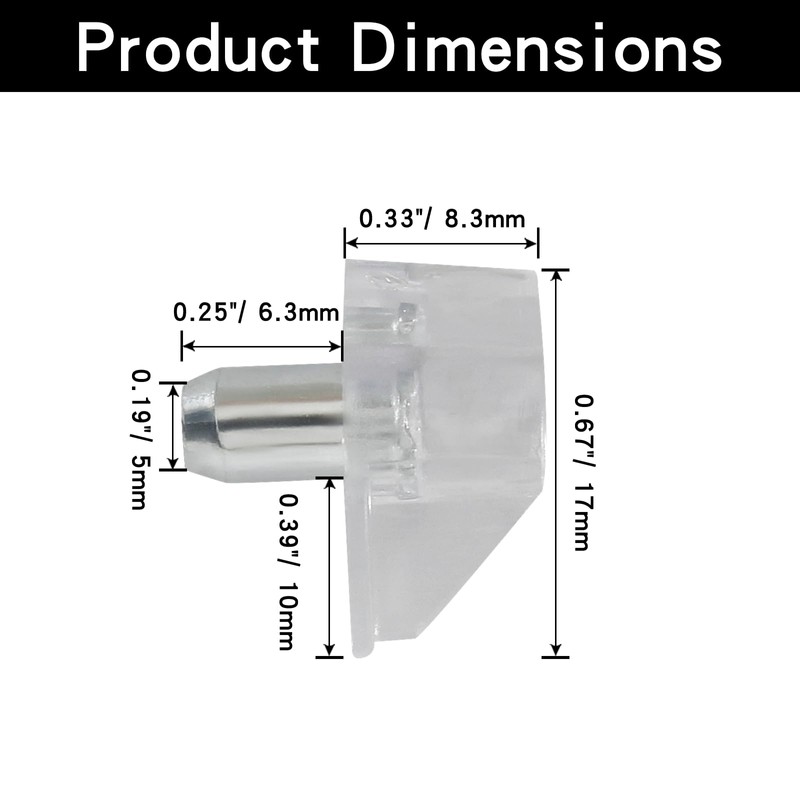 20pcs 5mm Clear Shelf Support Pegs with Box