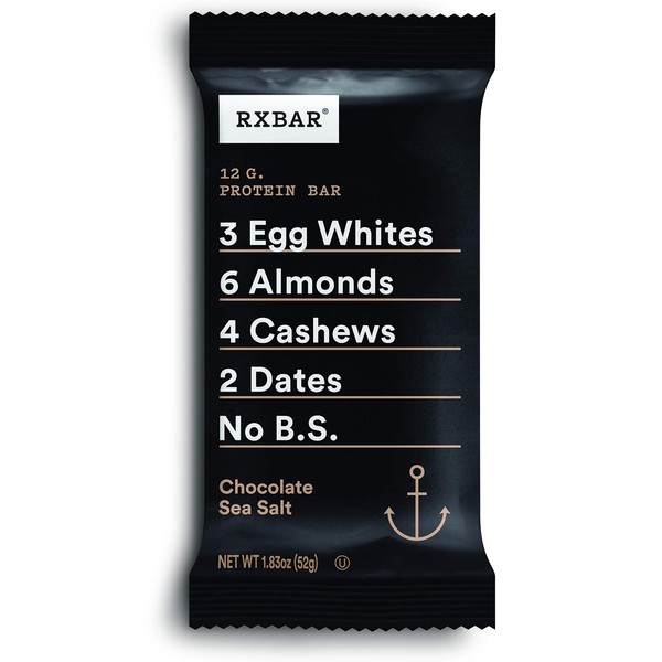 RXBAR, Chocolate Sea Salt, Protein Bar, 1.83 Ounce (Pack of