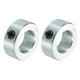 sourcing map 2pcs Set Screw Collars 7/8" Bore Carbon Steel Shaft Collars, 1-1/2" OD, 9/16" Width Lock Axle Collar Clamp for Linear Rod Shaft Guide