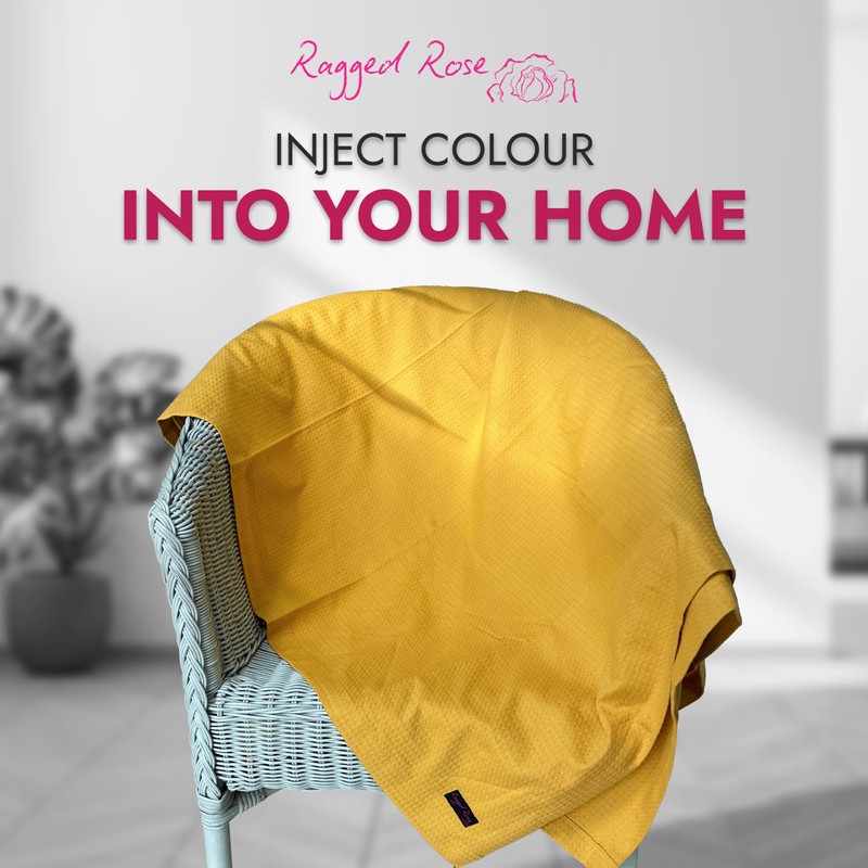 Ragged Rose 140 cm x 180 cm Waffle Throw -