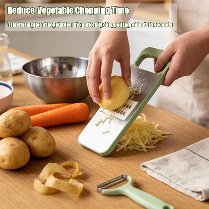 Vegetable Chopper, Salad Chopper with 6 Blades Multi-Functional, Adjustable Onion