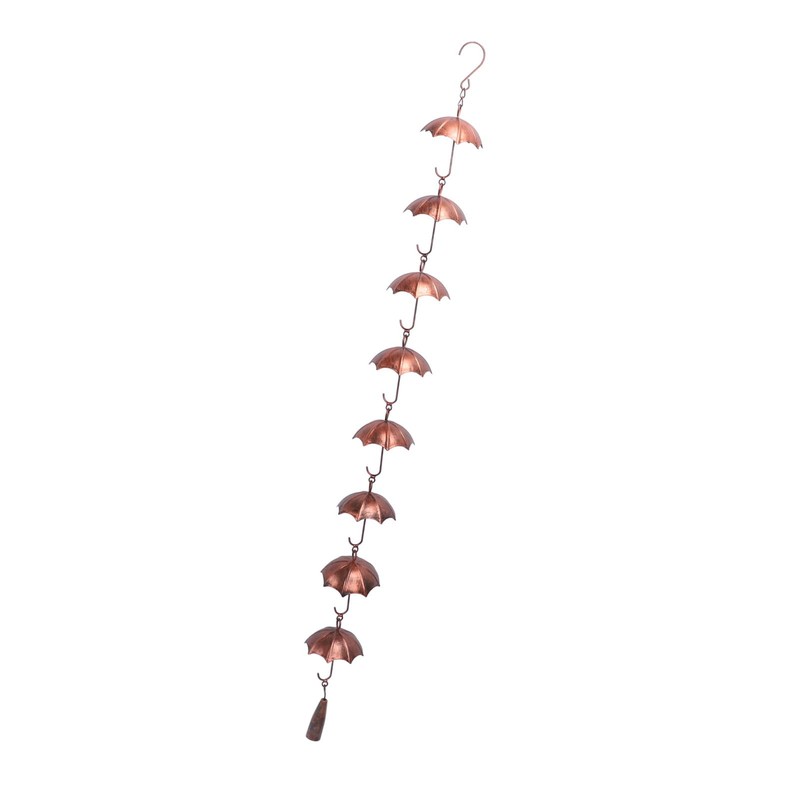 Umbrella Rain Chain Set, 3.28ft Copper Plated Rain Chain for