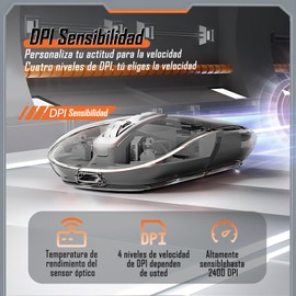 Mouse Inalámbrico Transparente, Mouse Inalámbrico Recargable con Receptor USB, mouse inalámbrico bluetooth de 3 Modos (5.1/5.1/2.4G), Ergonómico mouse inalámbrico silencioso, para Portátil, PC, Mac