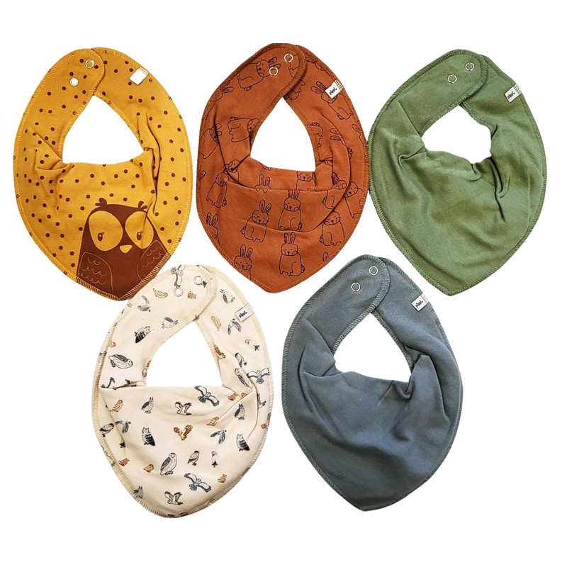 Pippi Unisex Baby Bandana Bib Solid Neckerchief, Colourful