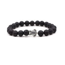 8mm Sea Turtles Beads Bracelet Natutal Stone Gemstone Bracelet Healing Crystal Bracelets Elastic Stretch Bracelet for Women Men-Rock Stone