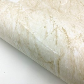 RoyalWallSkins Marble Interior Film Self Adhesive Glossy Marble Paper, Faux Marble Paper for Countertop Kitchen Cabinet Furniture 24" x 78.7" (Solapur MCP7037HH)