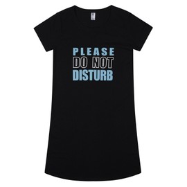 Ladies Nightie Short Sleeve Nightdress Fun Novelty Prints Plus Size 22 to 36 Sleep Wear (Black, DND, 26-28)