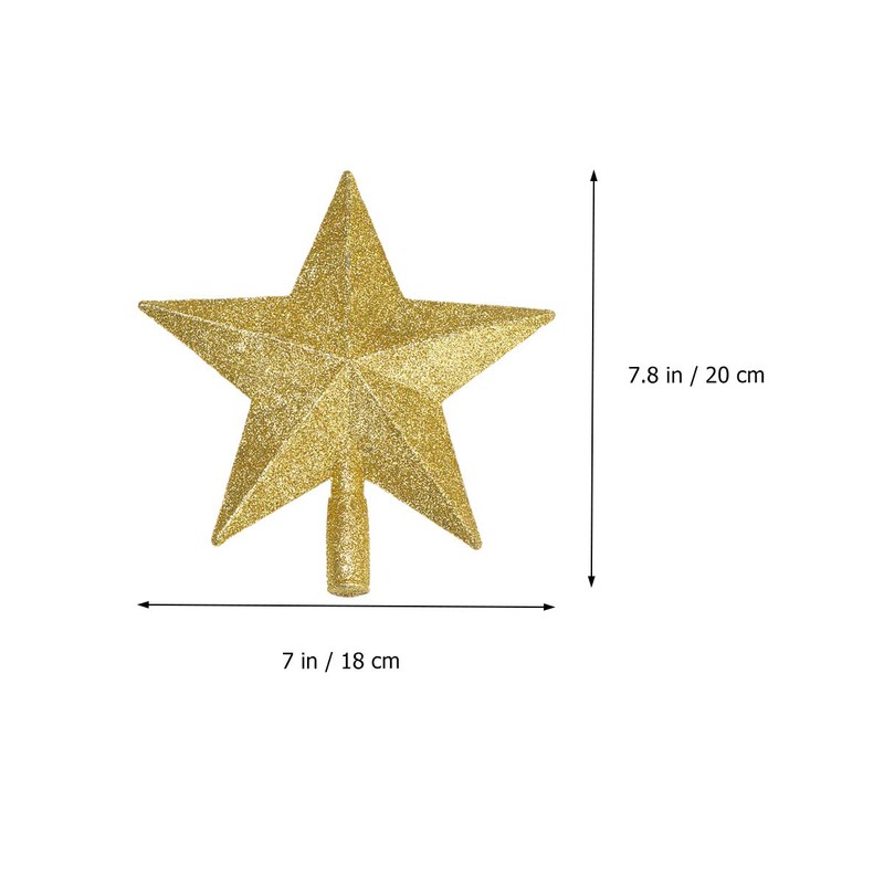 LUOEM Christmas Tree Topper Star Tree Decoration Glitter (Golden)