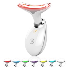 Dispositivo de Terapia de Luz Facial, Basado en Tecnología LED de Triple Acción, Térmica y de Vibración, Dispositivo de Belleza para Cara y Cuello con LED de 7 Colores para Uso Doméstico, Mejora la
