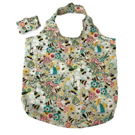 Large Novelty Themed Reusable Eco Roll Up Foldaway Shopping Beach Bag Pouch 60cm x 40cm (Foraging Fox)