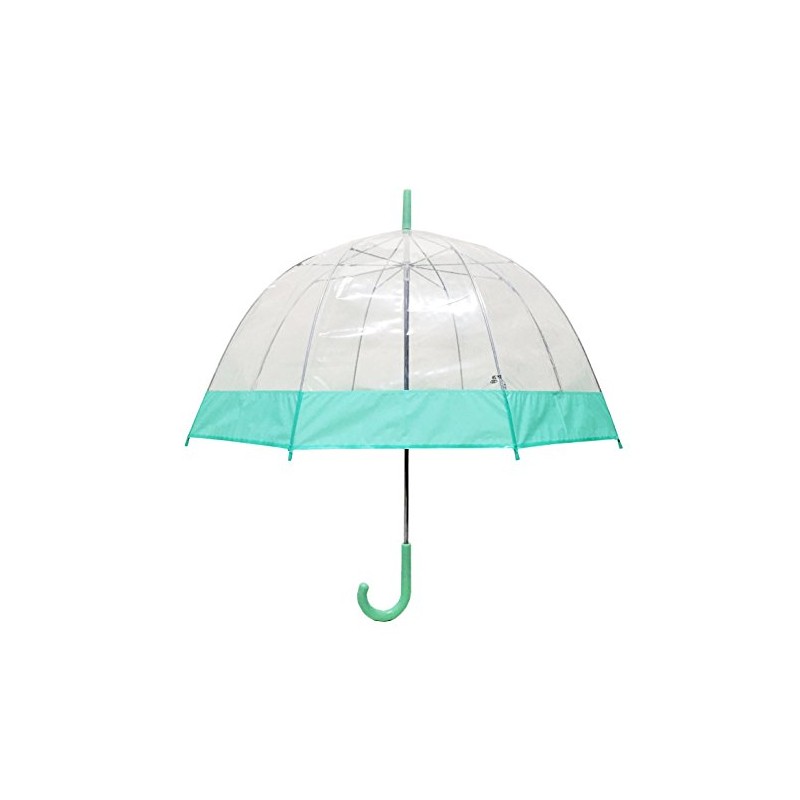 Clear Bubble Umbrellas Green Trim, Transparent Umbrella, Dome Shape Umbrella