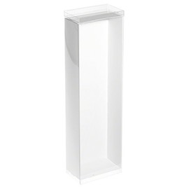 DollSafe Clear Folding Display Box with White Liners and White Elastic Stabilizers for 11-12.5 inch Dolls and Action Figures, 4" W x 2.25" D x 13" H, Pack of 5