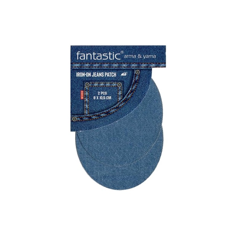 2-Pack Iron-On Denim Patches for Jeans Oval Knee and Elbow