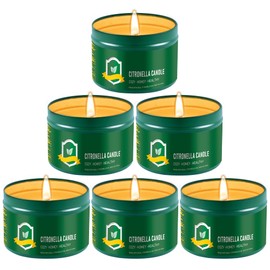 Arhalulu Citronella Candles Outdoor, 4.4 OZ Pack of 6 150 Hours Burning, Citronella Candles Set Outside for Party Hiking Camping Patio BBQ Deck Lanai Garden Yard Home Balcony (Green)