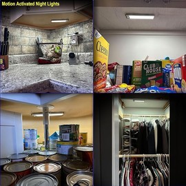 Pack of 2 | Bright 40 LED Motion Sensor Night Light for Closet, kitchen Counter | USB Rechargeable Battery | Under Cabinet Light | Cordless | Portable | LED Nightlight | Auto Sensing Lighting