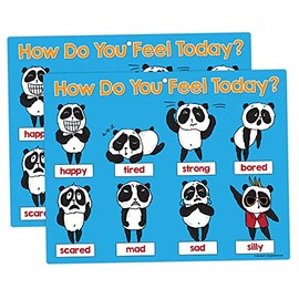 Feelings, Emotions Magnet Charts (2 Pack) for Kids - How Am I Feeling Today Mood Charts for Toddlers - Preschool and Elementary Classroom Supplies - Laminated with Magnets, 8.5 x 11 inches*