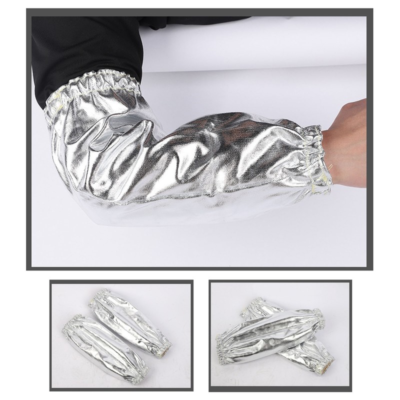1 Pair Arm Oversleeves Insulated High Temperature Resistant Aluminum Foil