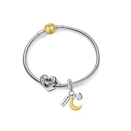 PHCLASY Birthstone Charms 925 Sterling Silver with Cubic Zirconia Dangle Women's Bead Charms fit Bracelets and Necklaces, Valentine's Day Gifts for Women