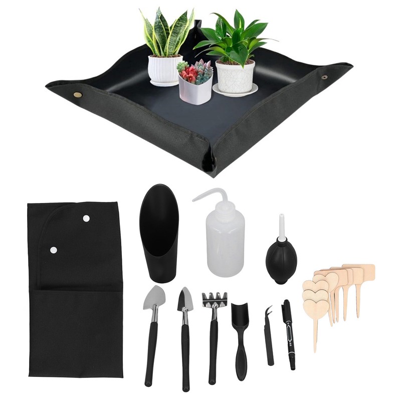 18pcs Succulent Plant Tools Set with Tea Spoon Curved Tweezer