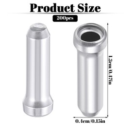 Molain 200Pcs Bike Cable End Caps, Alloy Cable End Crimps, Bicycle Cable End Caps for Road Mountain Bike End Cap Shifter Crimp Cable Ends